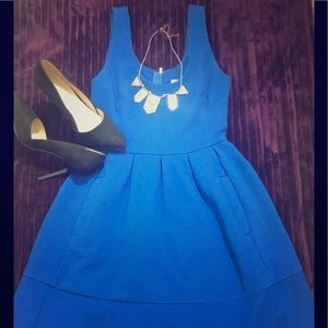 Cobalt Blue Pleated Dress- Banana Republic